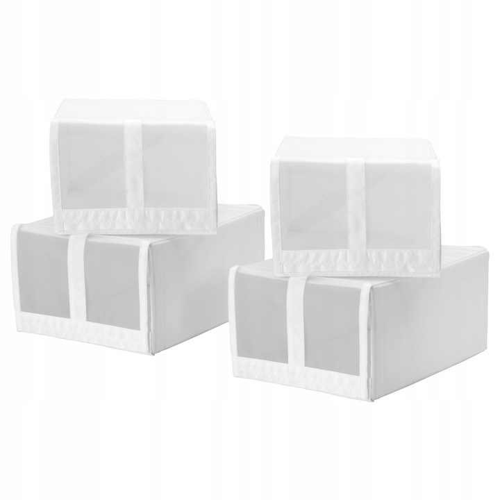 Кутии за съхранение на обувки IKEA SKUBB комплект 4 броя бял 22x34x16 см