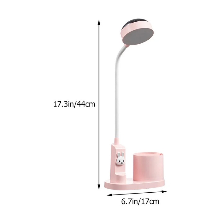 Lampa de masa proiectoare stele ZYBLSSBB LSM2xh13622-BCS0168061, cu suport pentru pixuri, brat flexibil din silicon, reincarcabila 2000mAh, moduri proiectie multicolor, roz, 44 x 17 x 8.5 cm