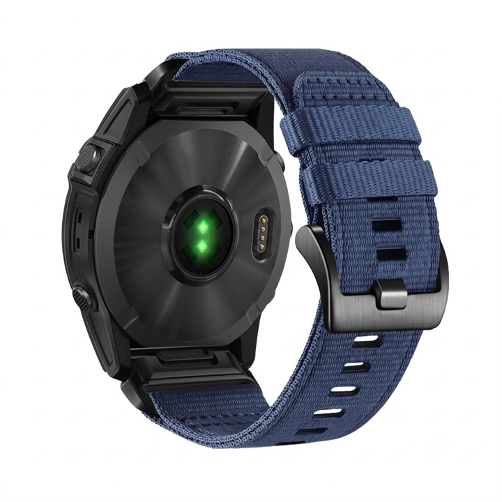 Nylon szíj Garmin Fenix 3 HR / 5X / 6X / 7X / Fenix 8 51 mm / Instinct 2X / Instinct 3 50 mm / Epix 2 Pro 51 mm, Amazfit T-Rex Ultra 2 okosórához, 26 mm, Best Accessories, sötétkék