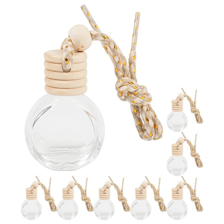 YANYXR 8 db-os autóillatosító üveg szett, üveg és zsinór, átlátszó, 5.2x3.6x2 cm, 10 ml