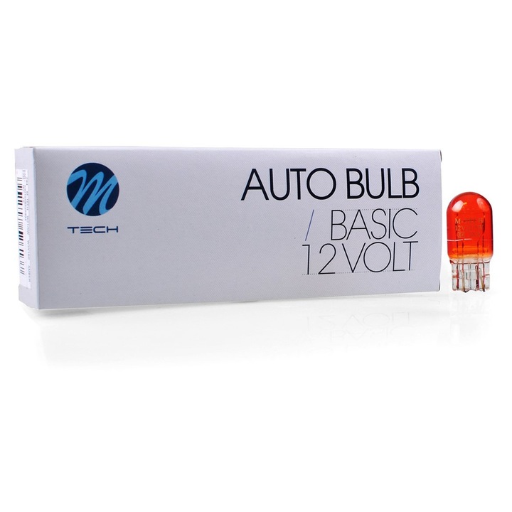 M-Tech, Халогенна крушка, T20, 7443, WY21/5W, W3x16q, 12V/21/5W, жълта