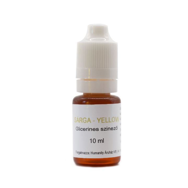 Yellow - Sárga színű Glicerinbázisú folyékony szappanszínező, 10 ml