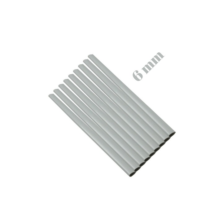 Baghete indosariere 6 mm, Albe, din Plastic rezistent, pentru organizarea si stocarea eficienta a documentelor perforate, Set 10 bucati ECADA sku11
