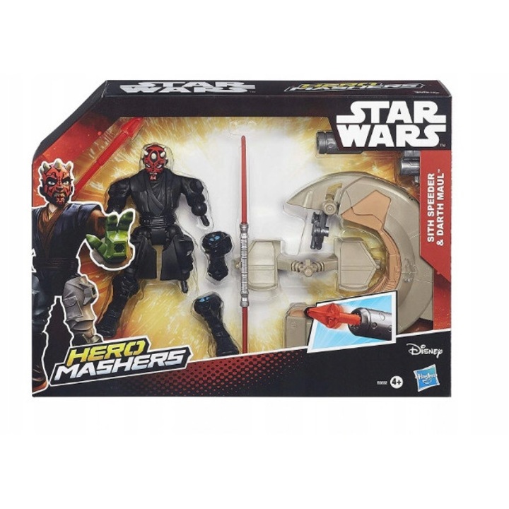 Star Wars Hasbro Darth Maul figura és Sith jármű 15cm