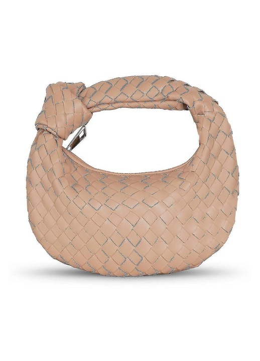 Női hobo táska fonott bőrből, khaki, 11x0.8x7inch