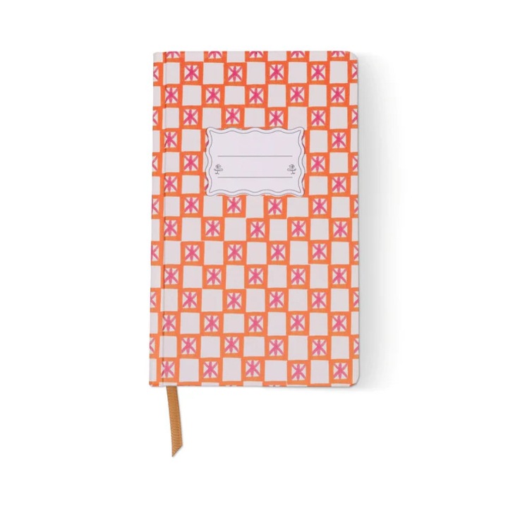 Jegyzetfüzet Designworks Tulip Journal Orange Check, 130 x 210 mm