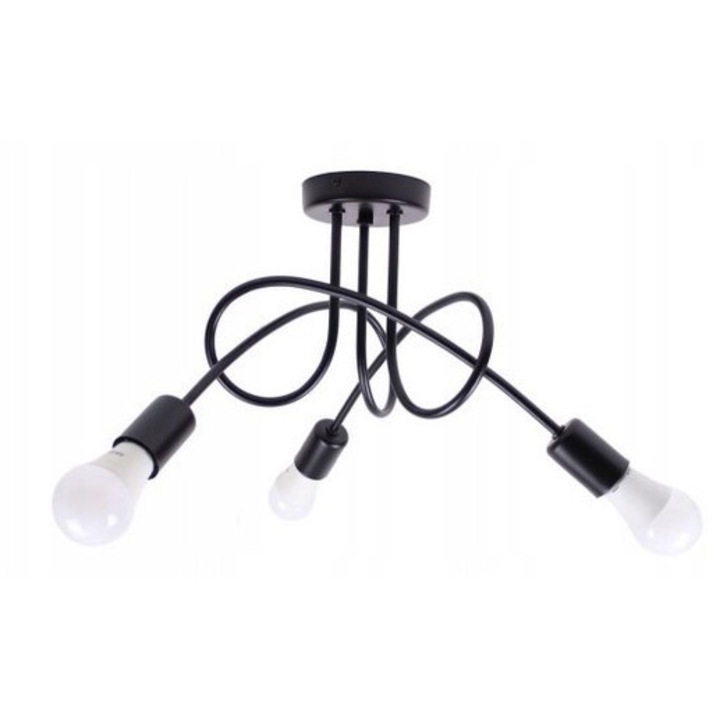 Плафон Toolight Paradise метал черен 60x40см 3xE27