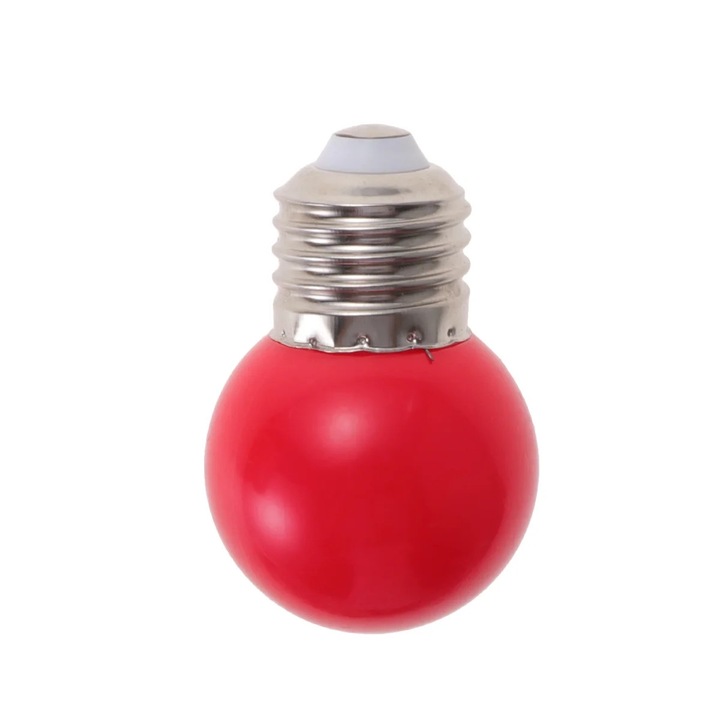 Bec LED decorativ rosu 7x4.5x4.5cm plastic metal