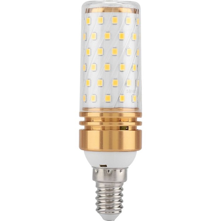 LED Izzó E14 16W, kukorica forma, meleg fehér, arany ötvözet