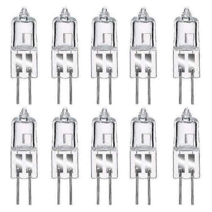 10 db G4 20W 12V halogén izzó készlet, meleg fehér, 360°, 260lm