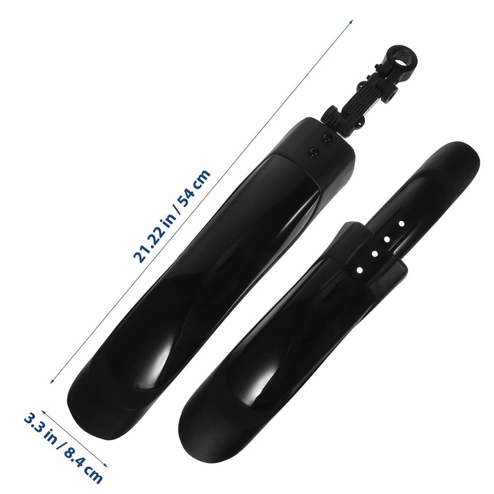 Aparatoare noroi pentru bicicleta ZYBLSSBB LSM2xh76-BCS0079722, set 2 buc., din plastic PP, universal pentru mountain bike, negru, 54 x 8.4 x 4.5 cm