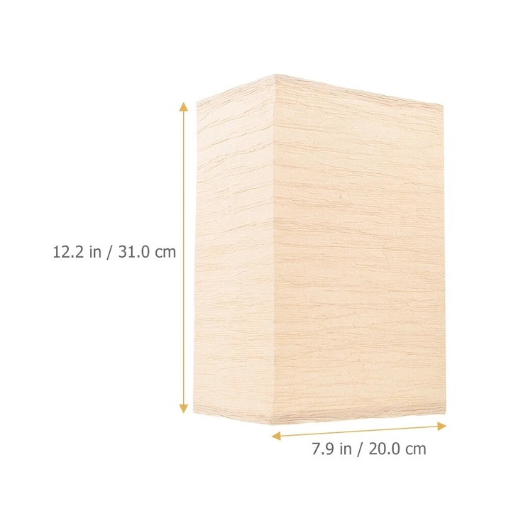 Lustra plafon, simpla, bej, hartie metal, 31x20x20cm