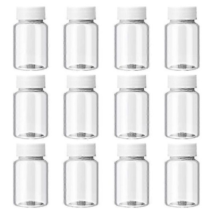 12 db átlátszó PET flakon készlet, 100ml, 5x5x8,8cm, légmentesen záródó kupakkal