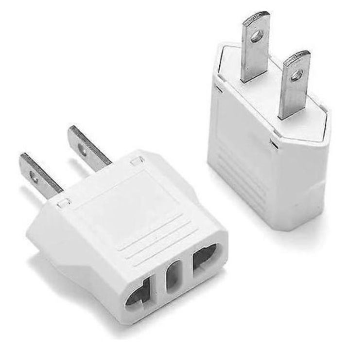 Utazó hálózati adapter, fehér, ABS, 6A 125V 10A 250V, 600W