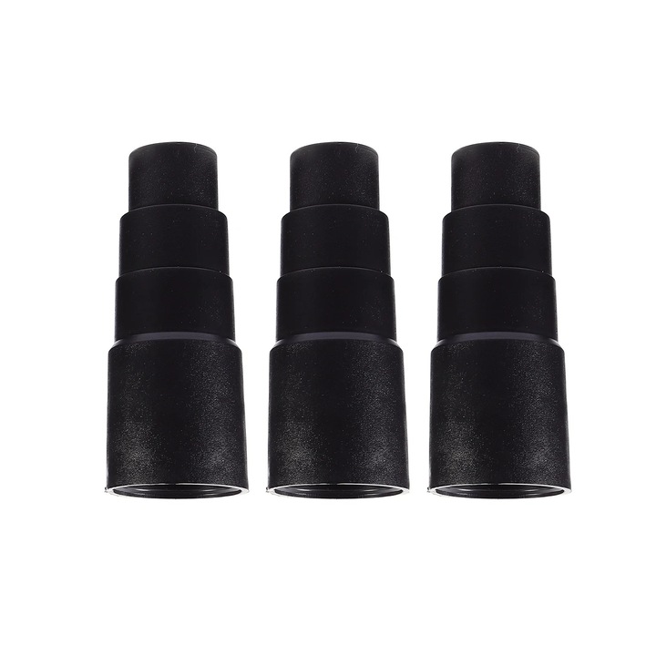 Adaptor pentru furtun aspirator YANYXR BCS2921841, universal din plastic, reducator 10,3 x 4,0 cm, negru, set 3 buc