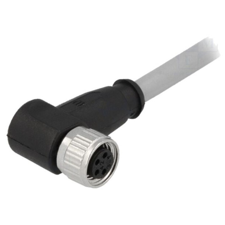 Conector M8 mama 4 pini, 90°, cu cablu de 2m - HARTING