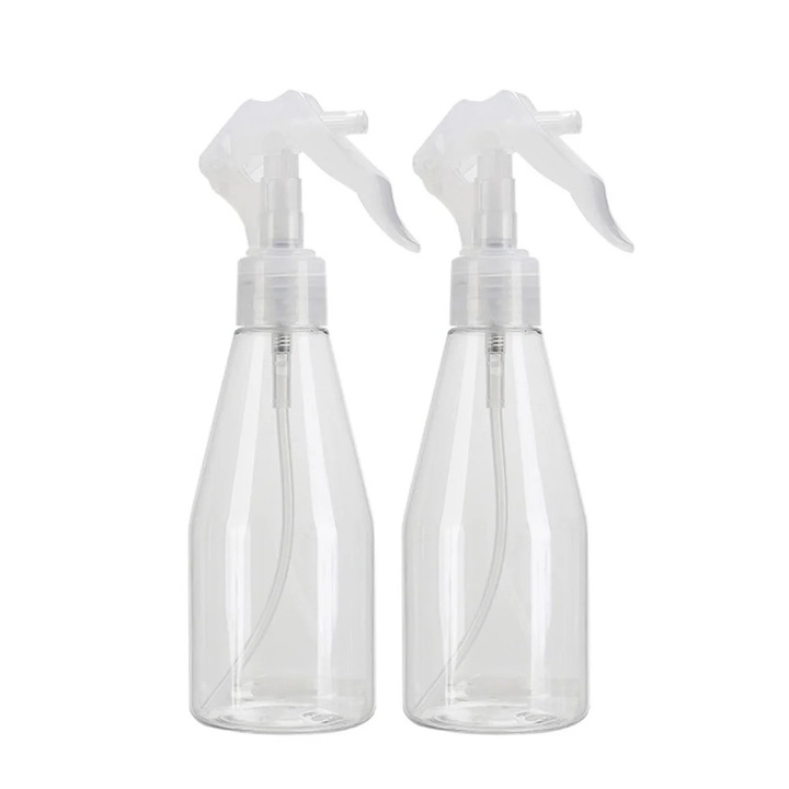 2 db műanyag szórófejes flakon szett 200ml fehér 5.5x5.5x18.5cm