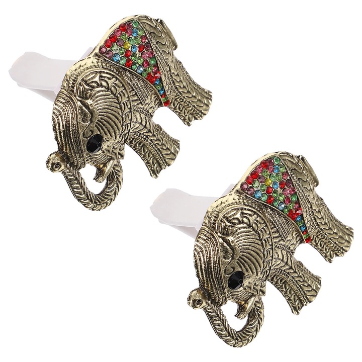 Set 2 odorizante auto clip metal elefant multicolor 5.3x4.8x1cm