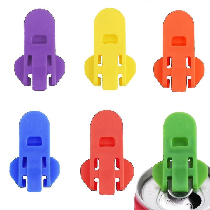 Kézi konzervnyitó készlet 6 színben, műanyag, 6oz-16oz