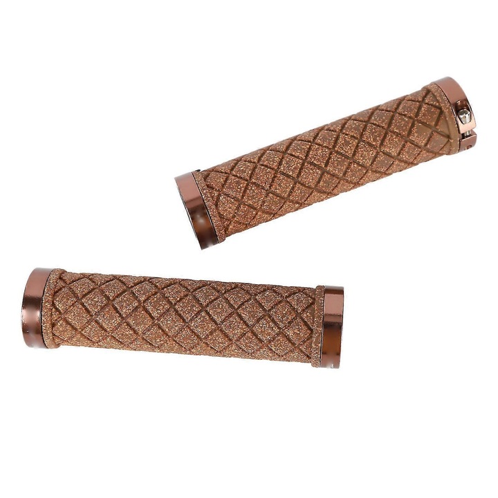 Kerékpár markolat, gumi és alumínium, ergonomikus, fekete, 22mm