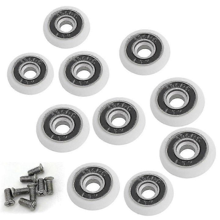 8 db többfunkciós zuhanyajtó görgő készlet, 19x5mm, többszínű