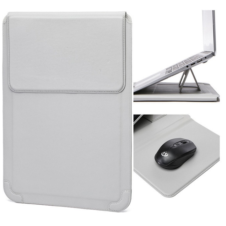 Laptop tok beépített, állítható magasságú állvánnyal, kompatibilis 13,3 hüvelykes Apple laptopokkal, hűtőfunkcióval, szürke színben