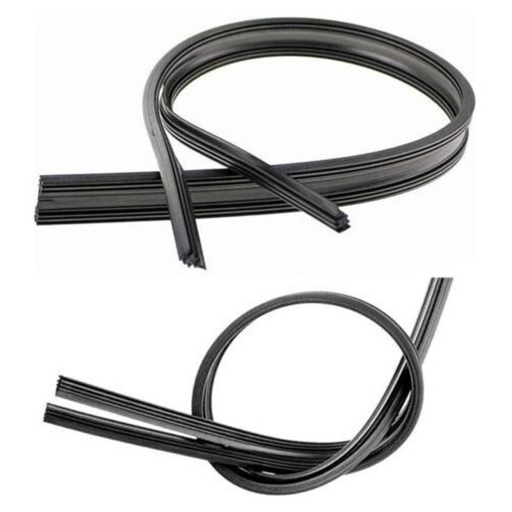 Set 4 rezerve stergatoare parbriz, cauciuc, 80x2x1 cm, multicolor