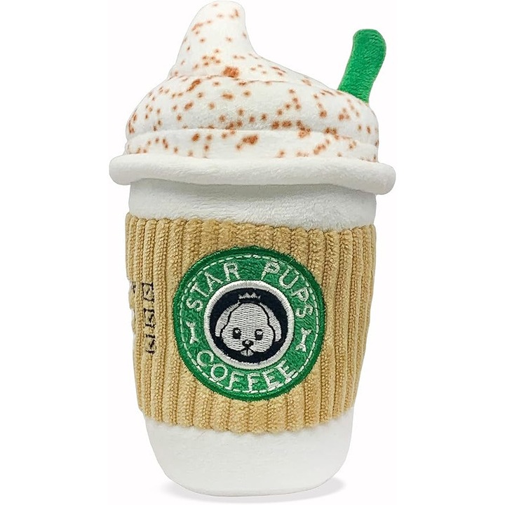 HERUSI Coffee Pup'kin Spice Latte kutyajáték, 16,5 cm, többszínű, kis és közepes kutyáknak, ünnepi szett