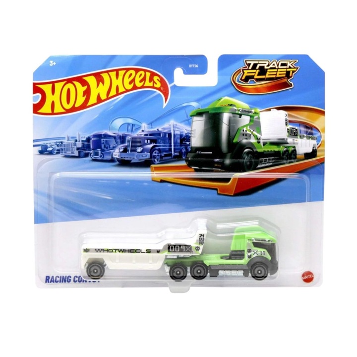 Camion Hot Wheels Track Fleet Racing Convoy, scara 1:64, 1 vehicul, diverse culori