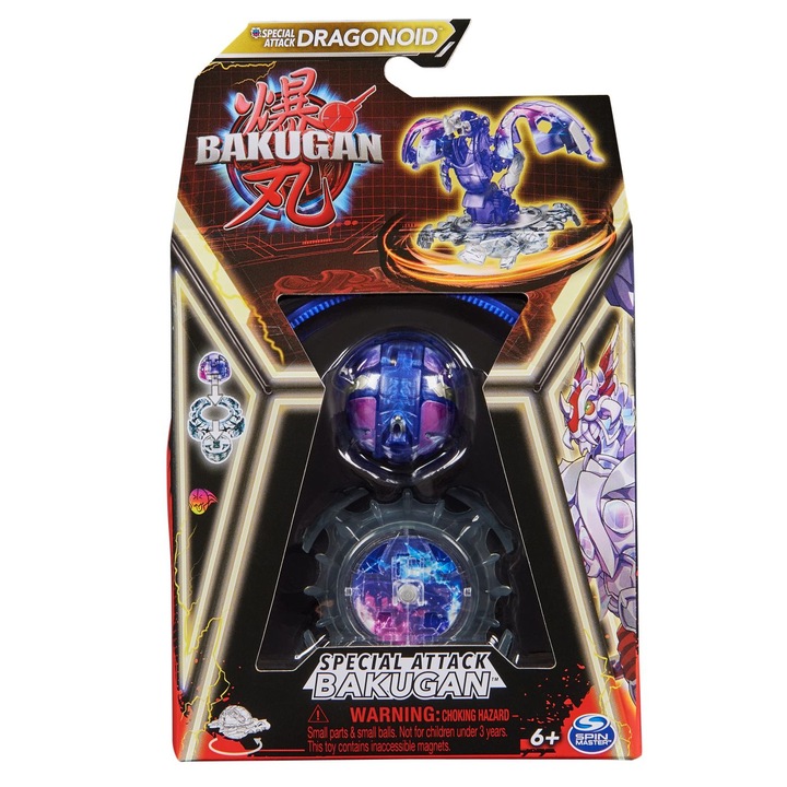 Bakugan figura szett, Spin Master, Dragonoid, 3 darab, kék