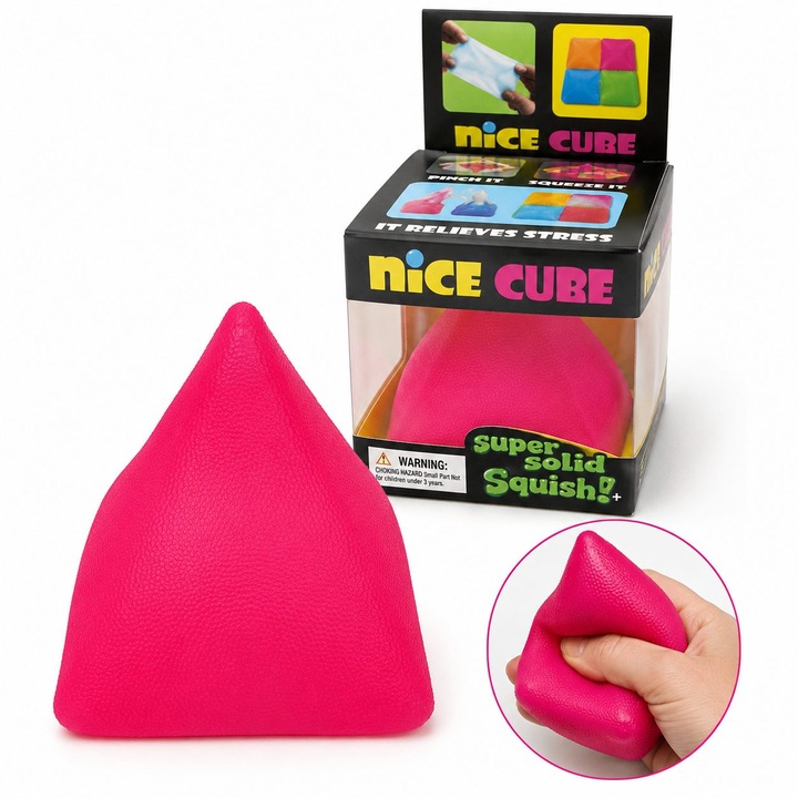 Jucarie Squishy Piramida TrioStore®, Jucarie Antistres Slow Rising, Squishy Dumpling Senzorial, Jucarie Fidget Moale Pentru Copii Si Adulti, Comprimabila Cu Revenire Lenta, Relaxare Si Concentrare, Roz, 7 x 6 x 6 cm, 130 g