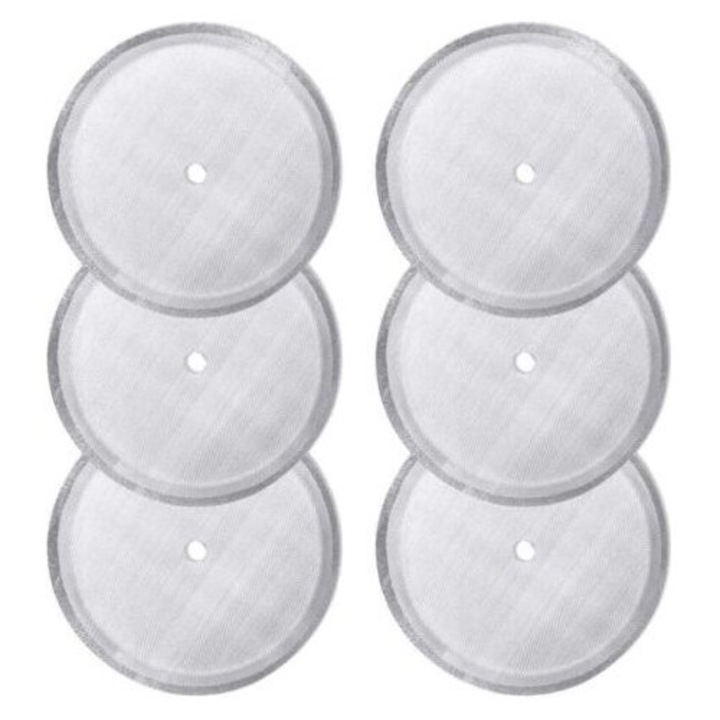 Set 6 filtre inox pentru presa franceza, reutilizabile, 5cm, universal, 1000ml