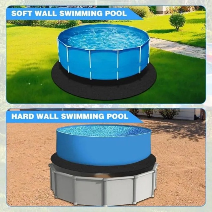 Covor rotund pentru piscina, antiderapant, pliabil, 305 cm