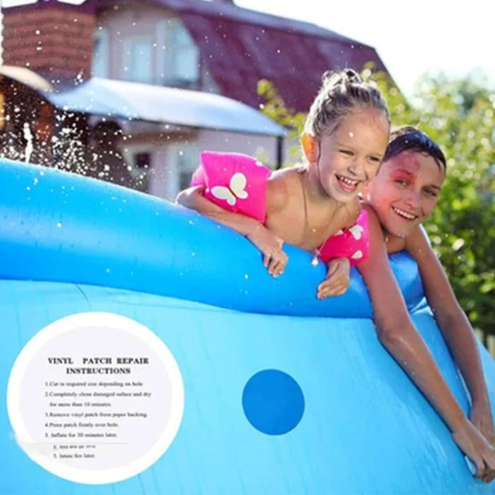 Set 20 patch-uri autoadezive PVC pentru reparatii piscina impermeabile