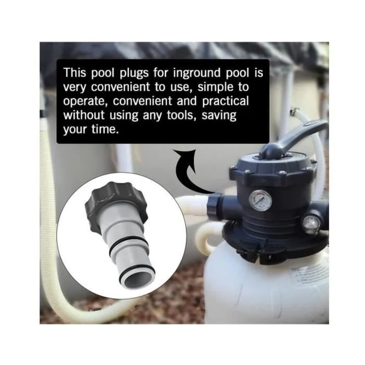 Set 2 adaptoare furtun pentru pompa, 1.5 si 1.25 inch, alb