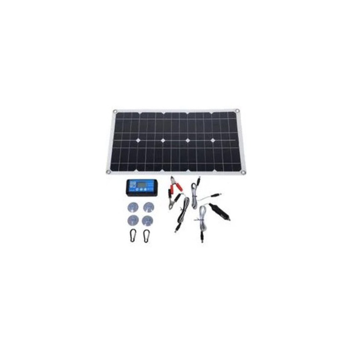 Соларен панел 100W комплект с контролер 12V 24V 20A, водоустойчив, 51x28cm