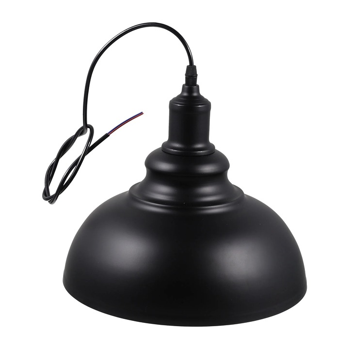 Lustra suspendata metalica, negru, 29x29x15cm, ajustabila, durabila
