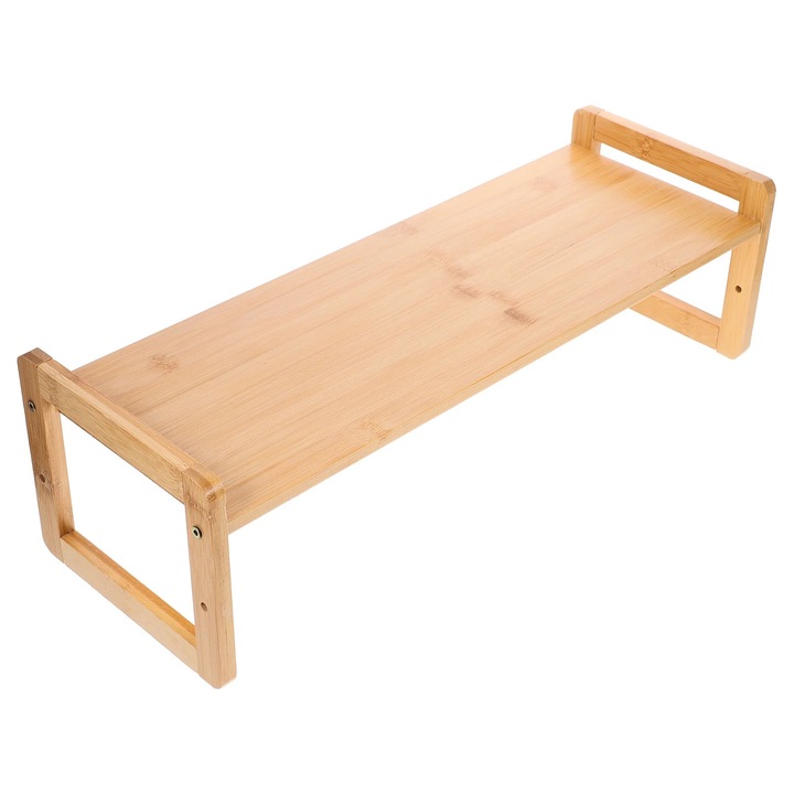 Suport birou din bambus, reglabil, 51x18x15cm, maro