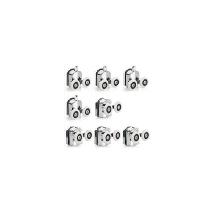 8 db zuhanygörgő készlet, 23mm, cink, műanyag, 4-6mm üveg