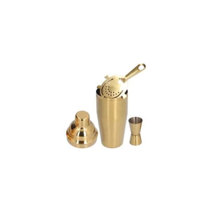 Koktél szett inox 750ml, shaker, dupla pohár, szűrő