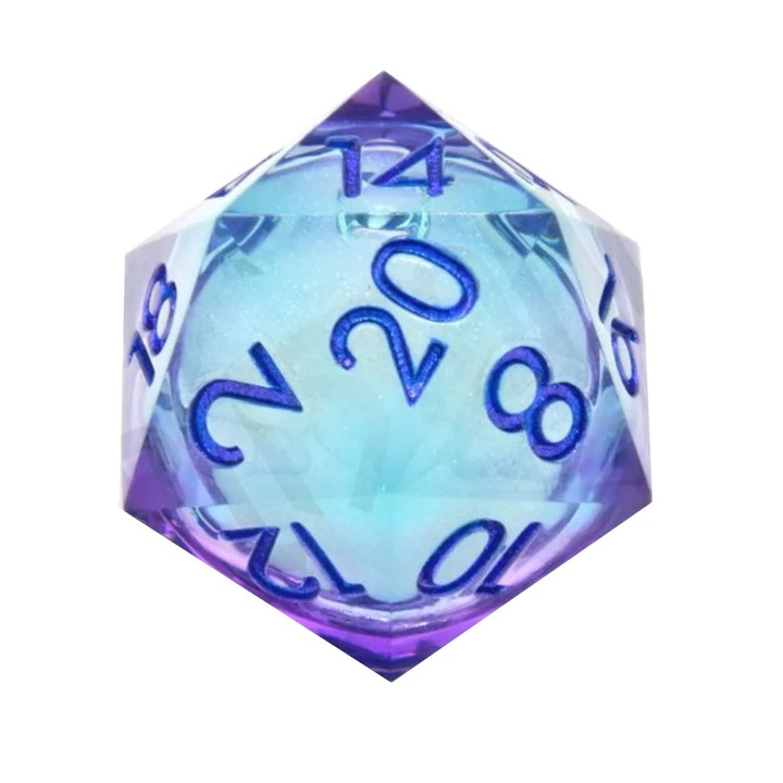 Dobókocka CritStones Liquid Core D20 - Moonlight Mystery 3 cm