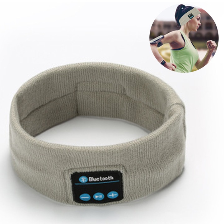 Bluetooth sport fejpánt, vezeték nélküli fejhallgató, mikrofon, fekete, univerzális
