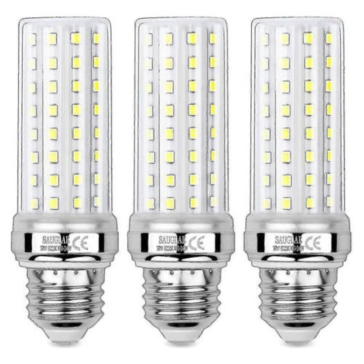 Bec LED E27 20W 3000K 10,7x3,6x3,6cm 3 db-os szett