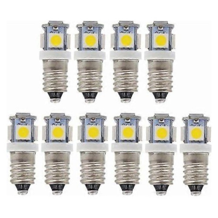 10 db E10 LED izzó készlet 0,5W 50lm meleg fehér és hideg fehér 30cm