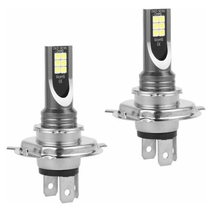 2 db H4 LED izzó készlet, 110W, hideg fehér, IP68, 12V