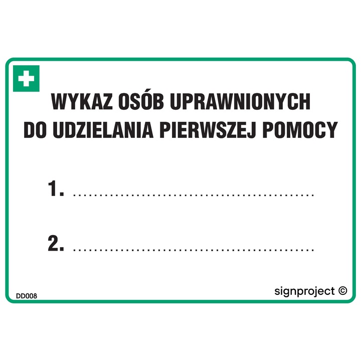 SignProject öntapadós fólia, jogosult személyek listája, 148x105mm