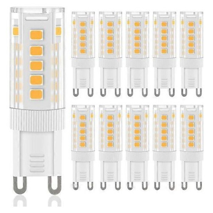 10 db G9 3W meleg fehér 3000K LED izzó készlet 50x16mm