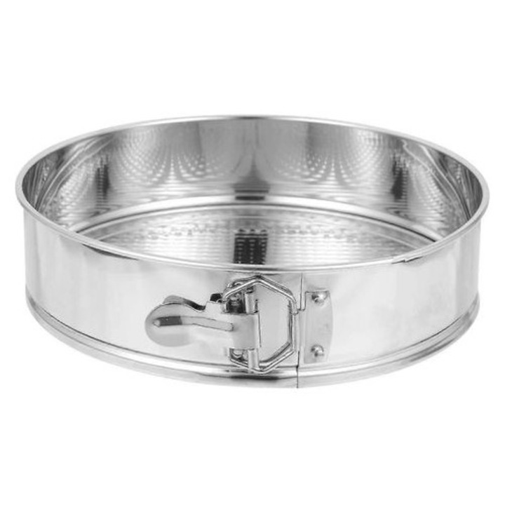 Tava cheesecake inox 304, levehető aljú, ezüst, 28x28x6.5cm