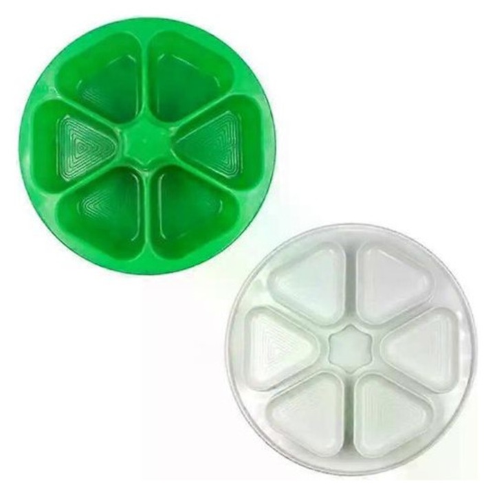 Moua pentru sushi si onigiri, plastic, verde, triunghiulara