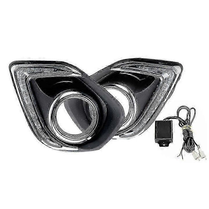 2 db LED nappali menetfény szett Mitsubishi ASX 2013-2015 fehér-sárga 12V 24h 40x60mm